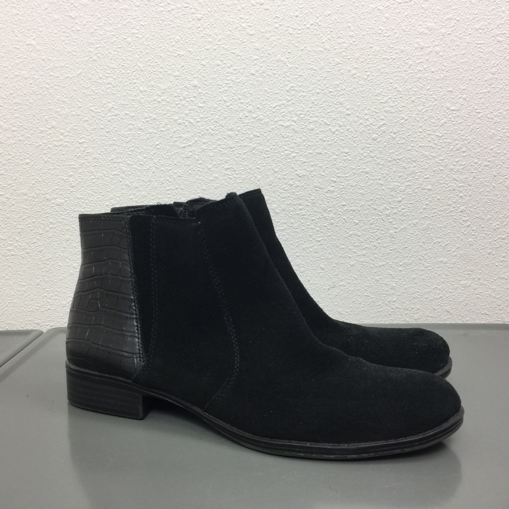 Naturalizer Black Leather Booties Ankle Boots 7.5